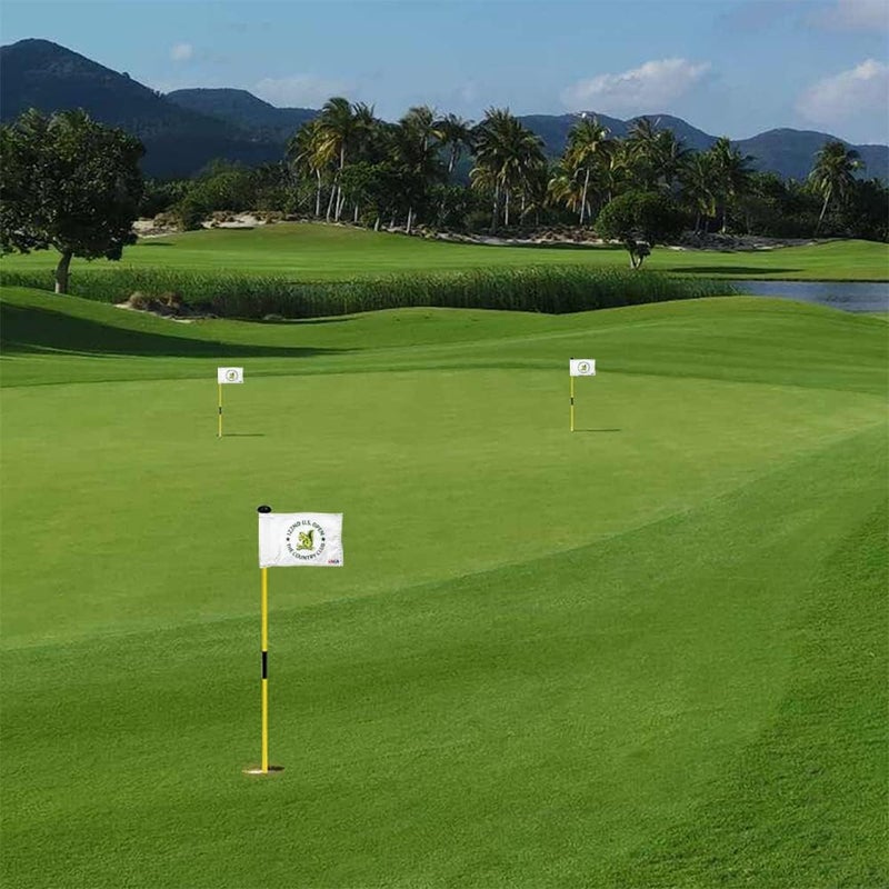 2BUT Standard Golf Flag USGA Golf Pin Flag Practic Putting Green Golf Flag For Backyard Garden Double-Sewn 600D Nylon Miniature Pin Flag Regulation Tube Flag 8"L x 6"H White - Image 5
